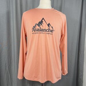 Avalanche Sundown Mt L/Sleeve Zip Pocket 4 Way Stretch UPF Orange Mens L Outdoor